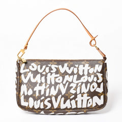 Very Good Condition LOUIS VUITTON Pochette Accessory Soir Accessor Pouch M92192 Monogram Graffiti Used 4a004279