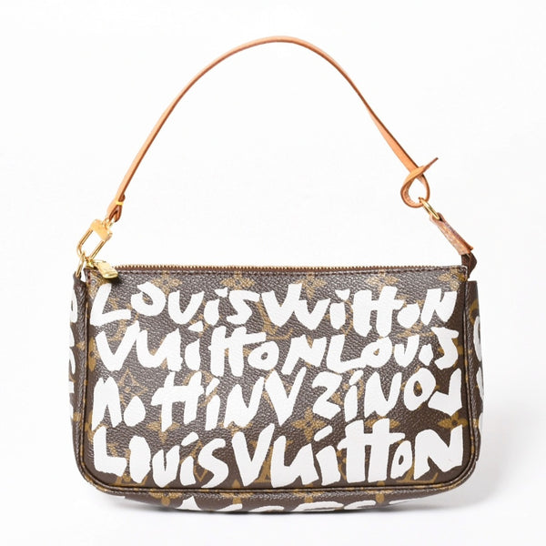Very Good Condition LOUIS VUITTON Pochette Accessory Soir Accessor Pouch M92192 Monogram Graffiti Used 4a004279