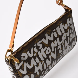 Very Good Condition LOUIS VUITTON Pochette Accessory Soir Accessor Pouch M92192 Monogram Graffiti Used 4a004279