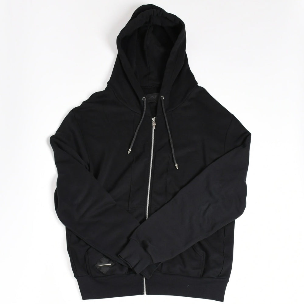 CHROME HEARTS クロムハーツ ジップアップフーディー パーカー サイズXL CHプラスパッチ 1パッチ スクロールラベルロゴ 美品 中古 4a001371