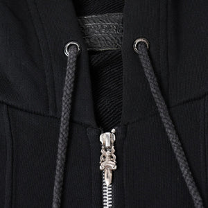 CHROME HEARTS クロムハーツ ジップアップフーディー パーカー サイズXL CHプラスパッチ 1パッチ スクロールラベルロゴ 美品 中古 4a001371