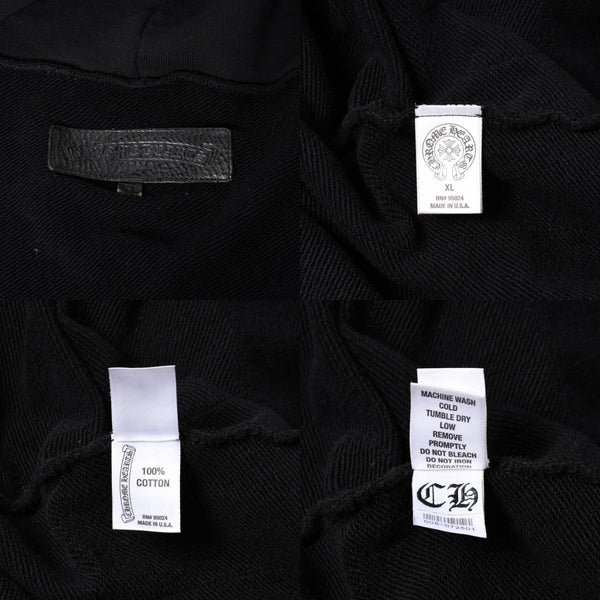 CHROME HEARTS クロムハーツ ジップアップフーディー パーカー サイズXL CHプラスパッチ 1パッチ スクロールラベルロゴ 美品 中古 4a001371