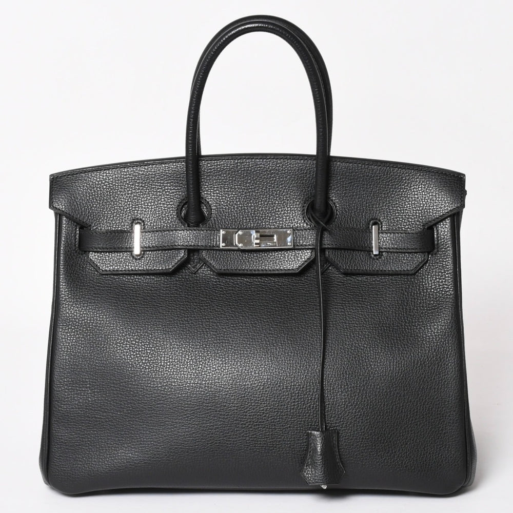 極美品 HERMES エルメス BIRKIN バーキン35 ブラック ゴールド金具 ヴァッシュリエジェ ハンドバッグ □L刻印 中古 4a003915