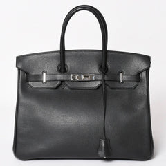Very good condition HERMES BIRKIN Birkin 35 black gold hardware Vacherieger handbag □L stamp used 4a003915