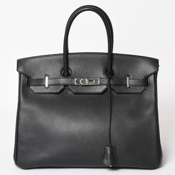 Very good condition HERMES BIRKIN Birkin 35 black gold hardware Vacherieger handbag □L stamp used 4a003915