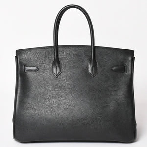 Very good condition HERMES BIRKIN Birkin 35 black gold hardware Vacherieger handbag □L stamp used 4a003915