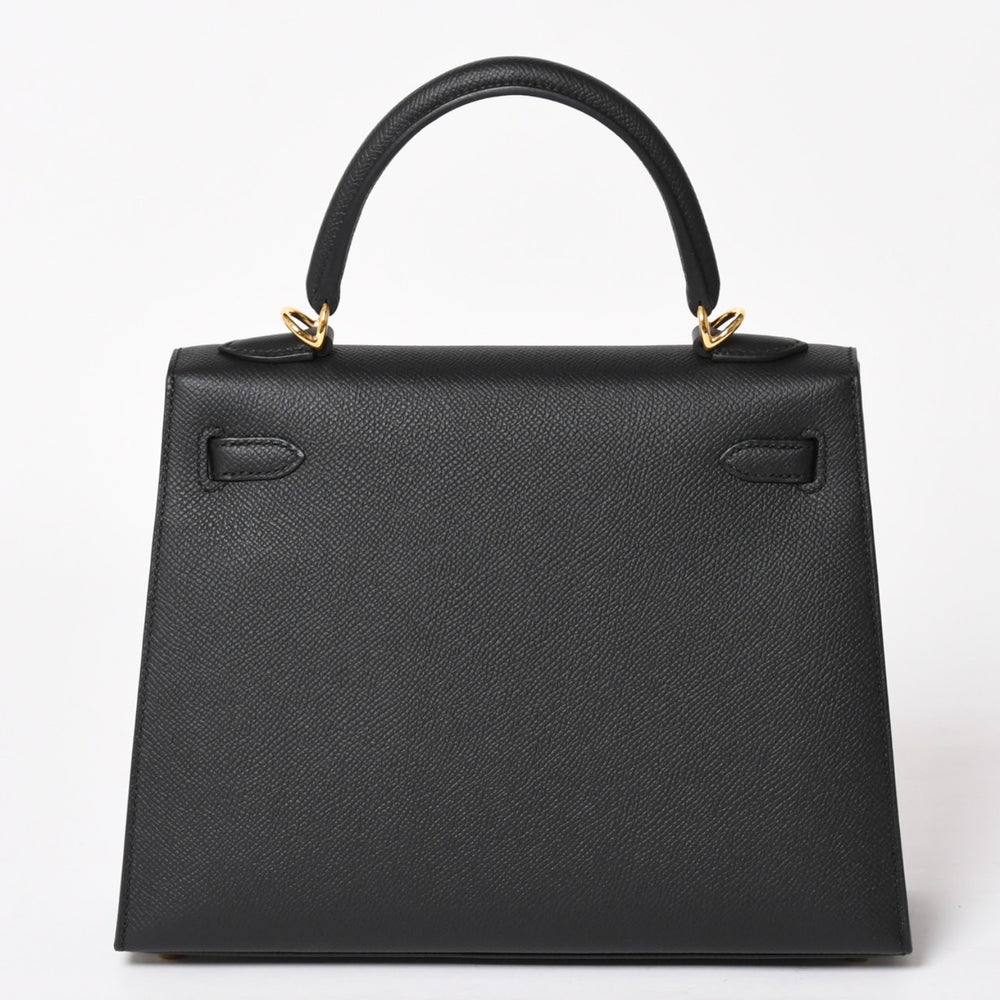 新品未使用 HERMES エルメス ケリー25 G刻印 外縫い 黒 ヴォーエプソン ゴールド金具 中古 4a003916