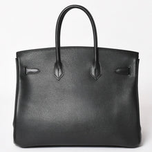 画像をギャラリービューアに読み込む, 極美品 HERMES エルメス BIRKIN バーキン35 ブラック ゴールド金具 ヴァッシュリエジェ ハンドバッグ □L刻印 中古 4a003915