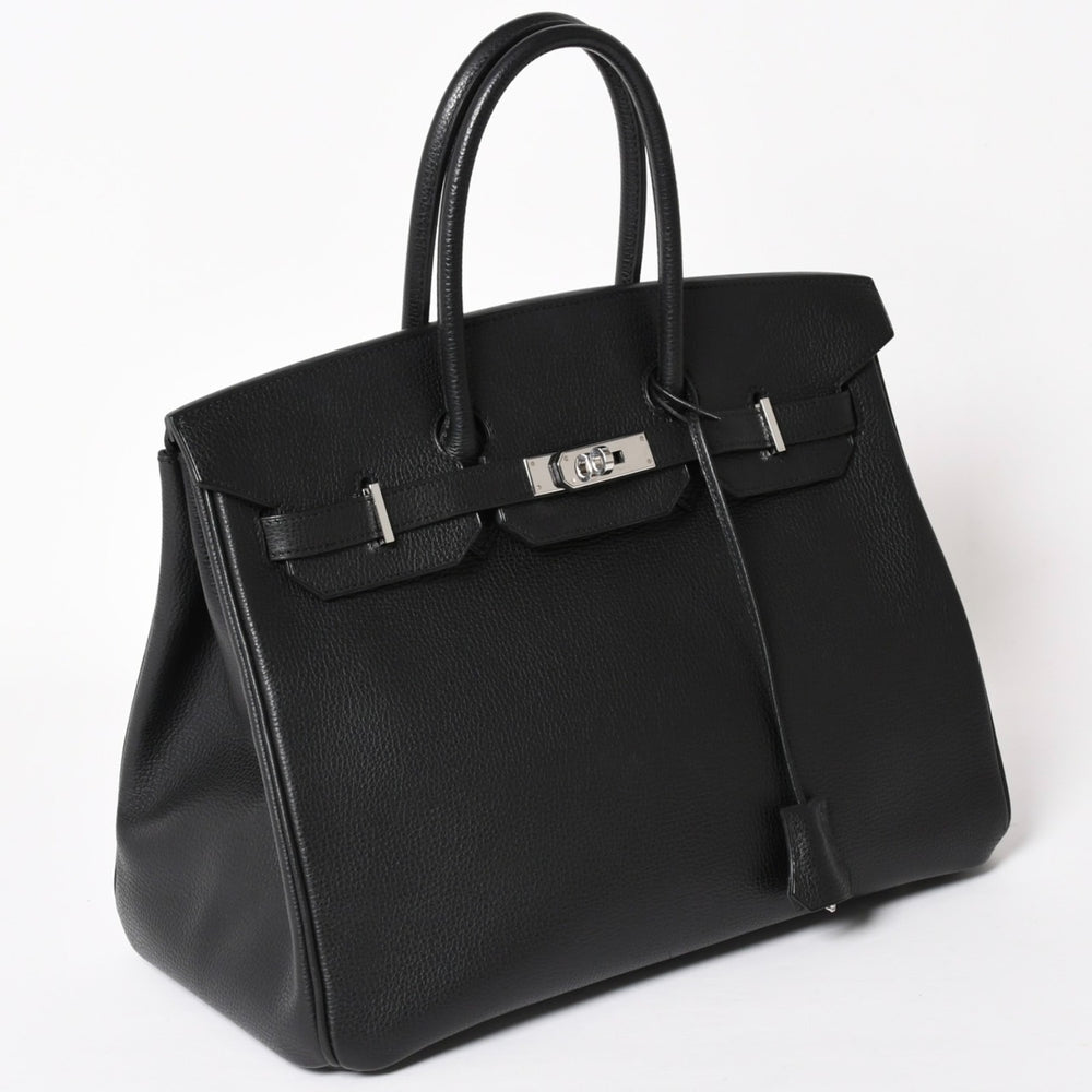 極美品 HERMES エルメス BIRKIN バーキン35 ブラック ゴールド金具 ヴァッシュリエジェ ハンドバッグ □L刻印 中古 4a003915