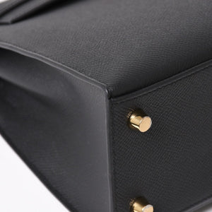New and unused HERMES Kelly 25 G engraved outside stitching black Vaux Epson gold hardware used 4a003916