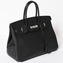 画像をギャラリービューアに読み込む, 極美品 HERMES エルメス BIRKIN バーキン35 ブラック ゴールド金具 ヴァッシュリエジェ ハンドバッグ □L刻印 中古 4a003915
