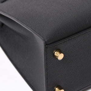 New and unused HERMES Kelly 25 G engraved outside stitching black Vaux Epson gold hardware used 4a003916