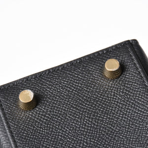New and unused HERMES Kelly 25 G engraved outside stitching black Vaux Epson gold hardware used 4a003916
