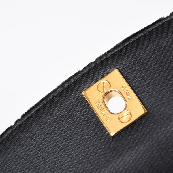 極美品 CHANEL シャネル ワンショルダーバッグ 4番台 ココマーク ベルベット キルティング ターンロック ブラック ゴールド金具 中古 4a003933