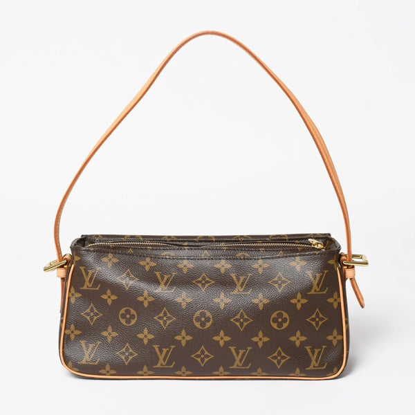 Very Good Condition LOUIS VUITTON Vivacite MM Handbag M51164 One Shoulder Bag DU0094 Monogram PVC Brown Out of Print Gold Hardware Used 4a003926