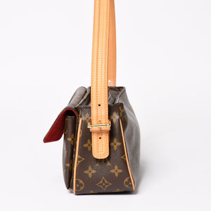 Very Good Condition LOUIS VUITTON Vivacite MM Handbag M51164 One Shoulder Bag DU0094 Monogram PVC Brown Out of Print Gold Hardware Used 4a003926