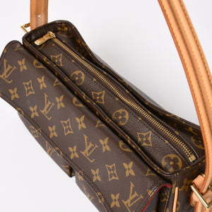 Very Good Condition LOUIS VUITTON Vivacite MM Handbag M51164 One Shoulder Bag DU0094 Monogram PVC Brown Out of Print Gold Hardware Used 4a003926