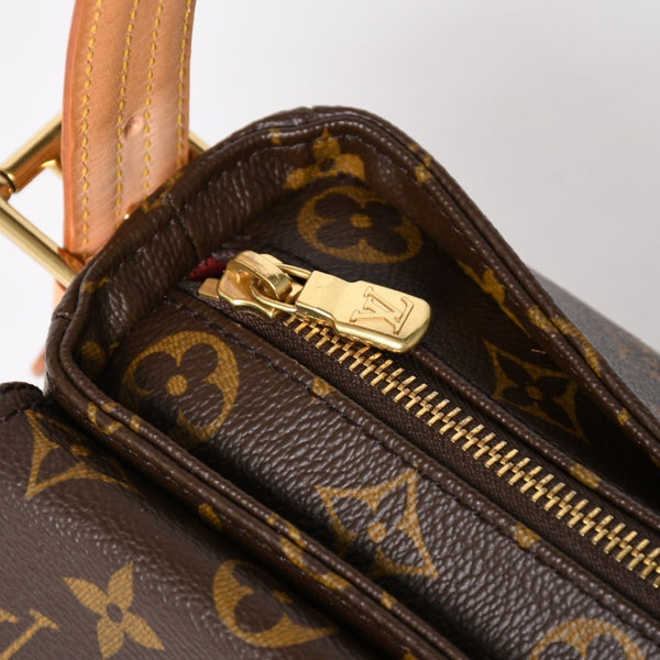 Very Good Condition LOUIS VUITTON Vivacite MM Handbag M51164 One Shoulder Bag DU0094 Monogram PVC Brown Out of Print Gold Hardware Used 4a003926