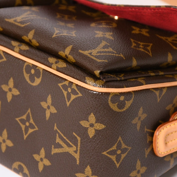 Very Good Condition LOUIS VUITTON Vivacite MM Handbag M51164 One Shoulder Bag DU0094 Monogram PVC Brown Out of Print Gold Hardware Used 4a003926