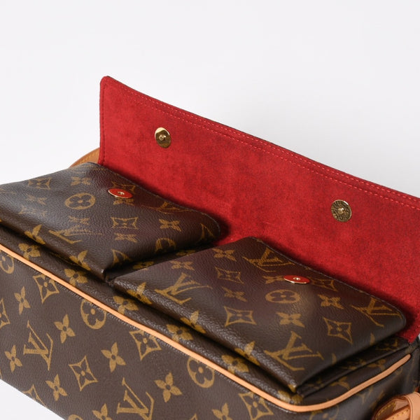 Very Good Condition LOUIS VUITTON Vivacite MM Handbag M51164 One Shoulder Bag DU0094 Monogram PVC Brown Out of Print Gold Hardware Used 4a003926
