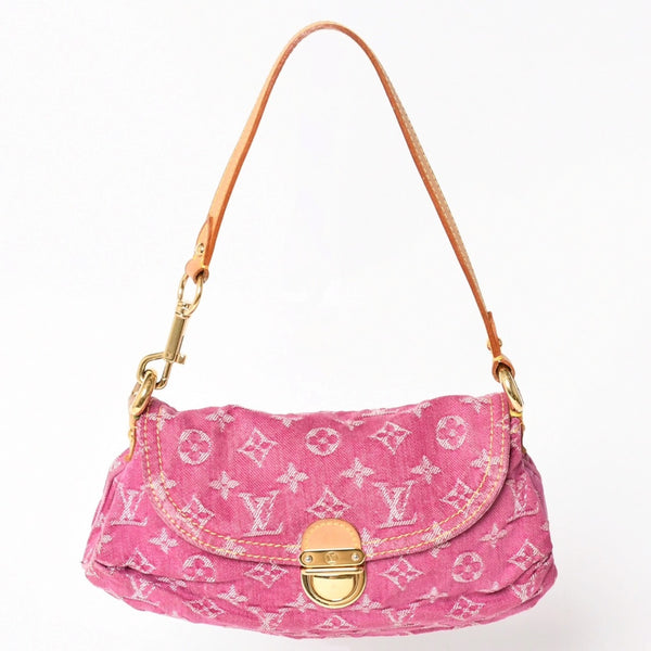 Very good condition LOUIS VUITTON Mini Pretty One Shoulder Bag M95216 Monogram Denim Pink Used 4a003934