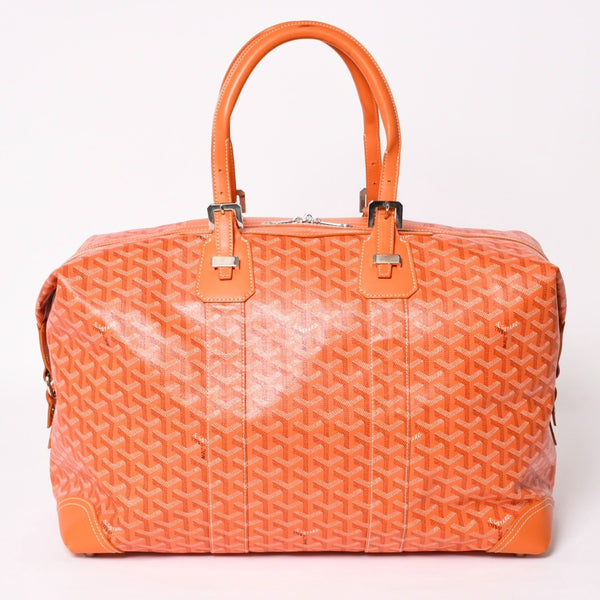 極美品 GOYARD ゴヤール ボストンバッグ バックボーイング45 オレンジ メンズ 総柄 中古 4a004158