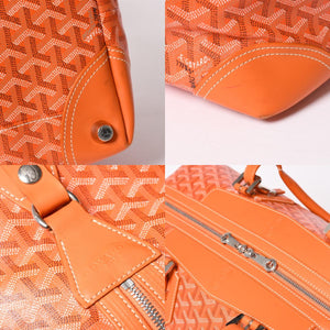 極美品 GOYARD ゴヤール ボストンバッグ バックボーイング45 オレンジ メンズ 総柄 中古 4a004158