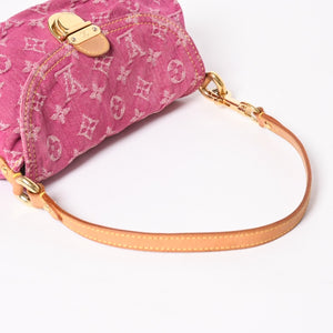 Very good condition LOUIS VUITTON Mini Pretty One Shoulder Bag M95216 Monogram Denim Pink Used 4a003934