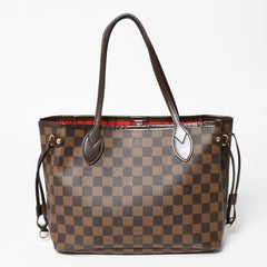 LOUIS VUITTON Neverfull PM Handbag N41359 Damier Ebene Canvas Brown MB2028 Gold Hardware Good Used 4a003939