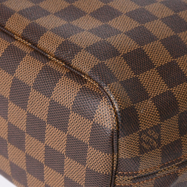 LOUIS VUITTON Neverfull PM Handbag N41359 Damier Ebene Canvas Brown MB2028 Gold Hardware Good Used 4a003939