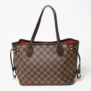LOUIS VUITTON Neverfull PM Handbag N41359 Damier Ebene Canvas Brown MB2028 Gold Hardware Good Used 4a003939