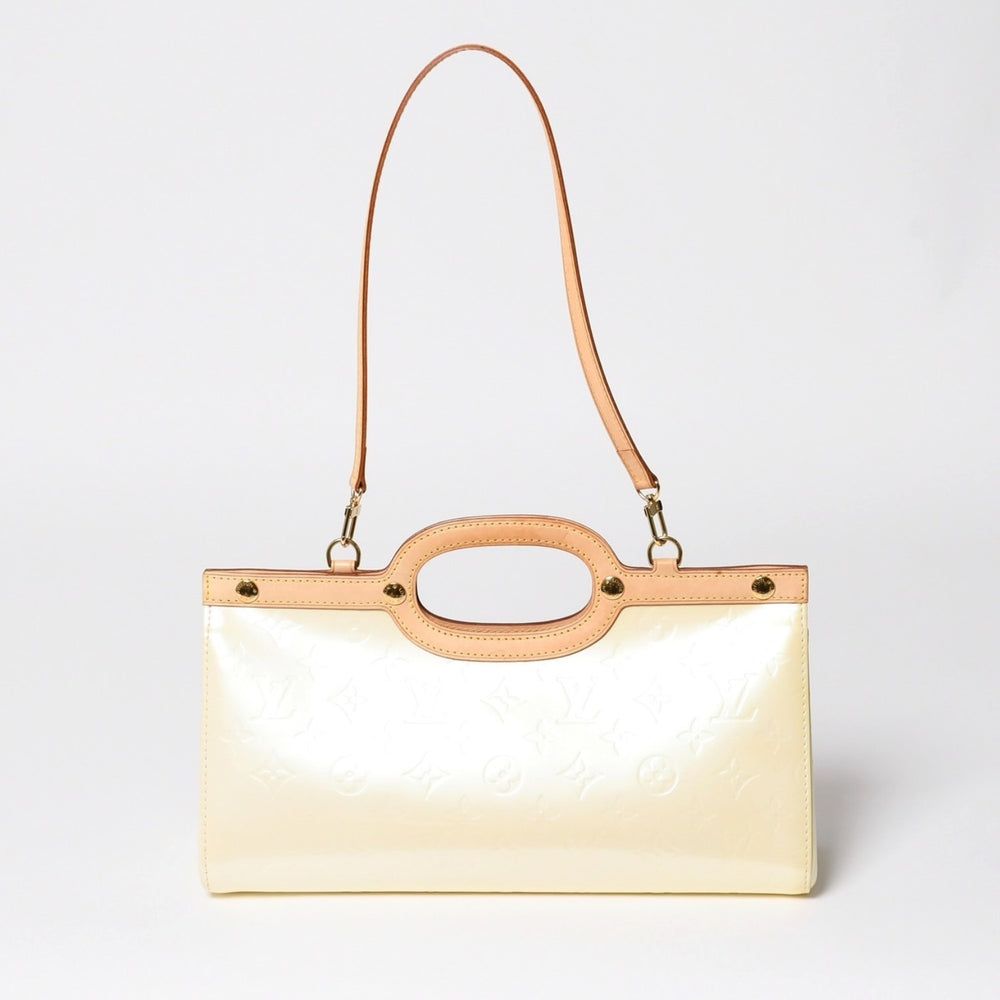 LOUIS VUITTON ルイヴィトン モノグラム ヴェルニ ロクスバリー ドライブ ハンドバッグ ショルダーバッグ M91374 パテントレザー SR0077 ペルル ゴールド金具 2way 美品 中古 4a003925