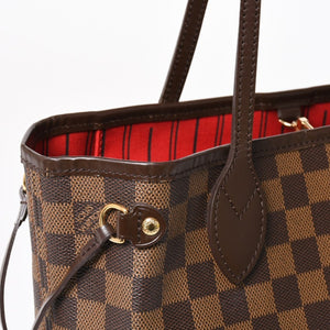 LOUIS VUITTON Neverfull PM Handbag N41359 Damier Ebene Canvas Brown MB2028 Gold Hardware Good Used 4a003939
