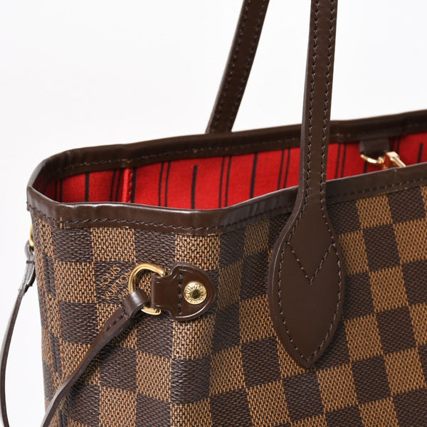 LOUIS VUITTON Neverfull PM Handbag N41359 Damier Ebene Canvas Brown MB2028 Gold Hardware Good Used 4a003939