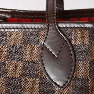 LOUIS VUITTON Neverfull PM Handbag N41359 Damier Ebene Canvas Brown MB2028 Gold Hardware Good Used 4a003939