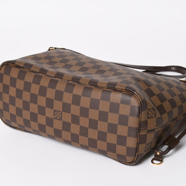 LOUIS VUITTON Neverfull PM Handbag N41359 Damier Ebene Canvas Brown MB2028 Gold Hardware Good Used 4a003939