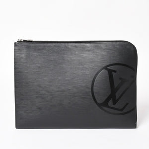 LOUIS VUITTON Pochette Jules GM Clutch Bag M63519 Second Bag Epi Leather TN4197 Black Silver Hardware Good Condition Used 4a003943