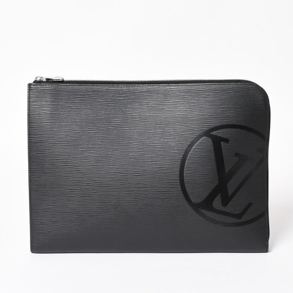 LOUIS VUITTON Pochette Jules GM Clutch Bag M63519 Second Bag Epi Leather TN4197 Black Silver Hardware Good Condition Used 4a003943