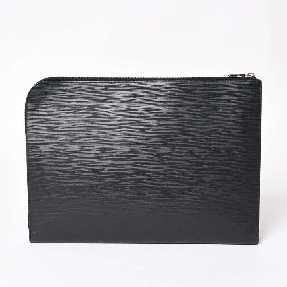 LOUIS VUITTON Pochette Jules GM Clutch Bag M63519 Second Bag Epi Leather TN4197 Black Silver Hardware Good Condition Used 4a003943
