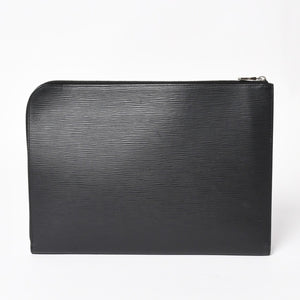 LOUIS VUITTON Pochette Jules GM Clutch Bag M63519 Second Bag Epi Leather TN4197 Black Silver Hardware Good Condition Used 4a003943