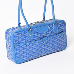 Very good condition GOYARD Saint Martin new model handbag shoulder bag PVC leather blue silver metal fittings used 4a002472
