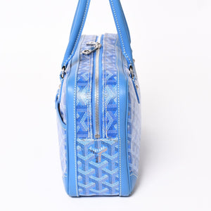 Very good condition GOYARD Saint Martin new model handbag shoulder bag PVC leather blue silver metal fittings used 4a002472