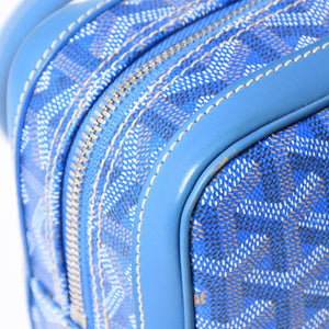 Very good condition GOYARD Saint Martin new model handbag shoulder bag PVC leather blue silver metal fittings used 4a002472