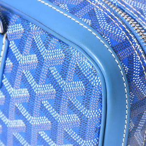 Very good condition GOYARD Saint Martin new model handbag shoulder bag PVC leather blue silver metal fittings used 4a002472
