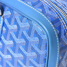 画像をギャラリービューアに読み込む, 極美品 GOYARD ゴヤール サンマルタン 新型 ハンドバッグ ショルダーバッグ PVC レザー ブルー シルバー金具 中古 4a002472