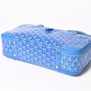 Very good condition GOYARD Saint Martin new model handbag shoulder bag PVC leather blue silver metal fittings used 4a002472