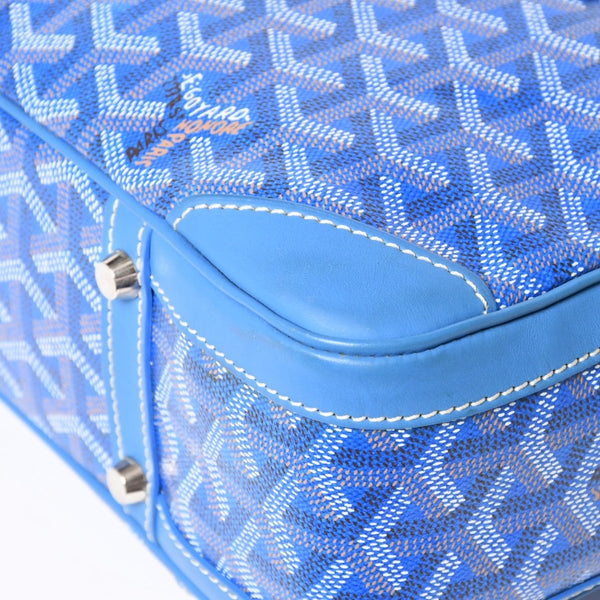 Very good condition GOYARD Saint Martin new model handbag shoulder bag PVC leather blue silver metal fittings used 4a002472