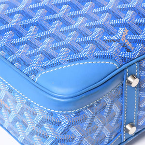 Very good condition GOYARD Saint Martin new model handbag shoulder bag PVC leather blue silver metal fittings used 4a002472