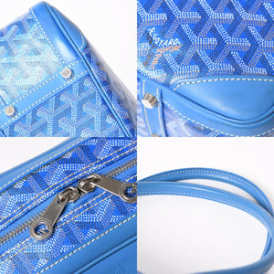 Very good condition GOYARD Saint Martin new model handbag shoulder bag PVC leather blue silver metal fittings used 4a002472