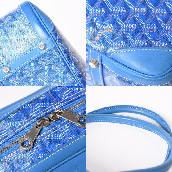 Very good condition GOYARD Saint Martin new model handbag shoulder bag PVC leather blue silver metal fittings used 4a002472